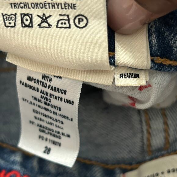 AO.LA  Alice + Olivia Whimsical Grommet Jean Sz 28 Indie High Rise MSRP $495.00 - Picture 8 of 11